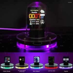 Tabel klokken prijstracker.Nixie Tube Wearmklok met kleurrijke RGB -lichten en WiFi -weerstation.DIY GIF -animaties