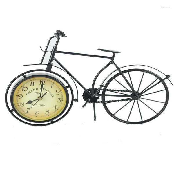 Horloges de table Rétro Bronze Vélo Horloge Maison Maison Décoration Cadeau Créatif Grand Fer Artisanat