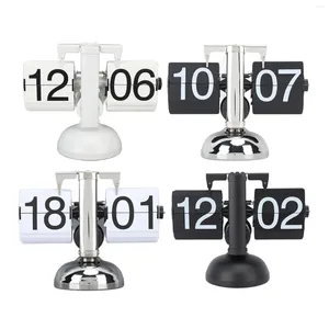 Horloges de table Rétro Flip Clock Grand nombre décoratif Table alimenté par batterie pour la décoration de bureau à domicile 24 heures