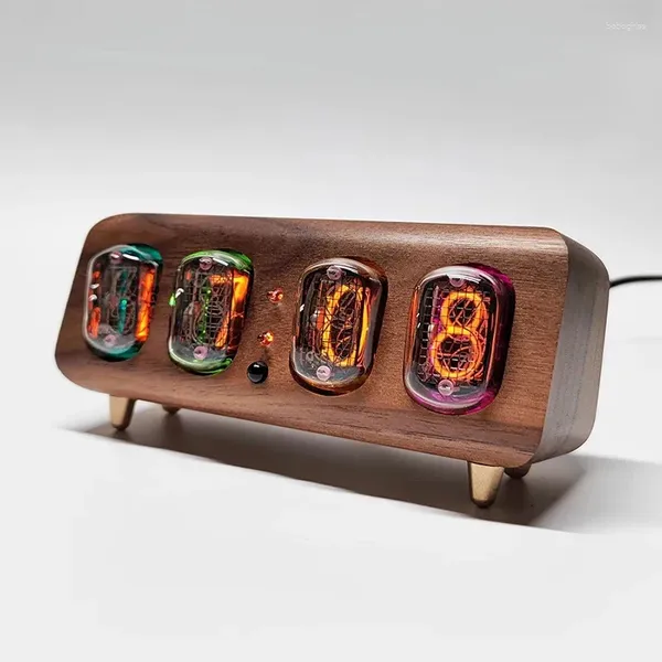 Relojes de mesa Retro Nixie Tube Reloj digital Creativo Electrónico Nórdico Sala de estar Decoración Adornos Control Bluetooth inteligente