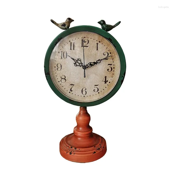 Relojes de mesa Reloj de mesa de metal decorativo vintage retro