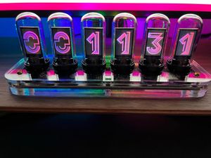 Relojes de mesa RGB Glow Nixie Tube Clock Mobile APP Editable IPS Display Pictures Modern Digital Desktop Multifunción Digit Tabl