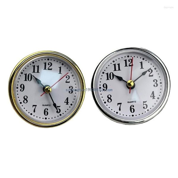 Relojes de mesa Reloj redondo Insertar movimiento de números árabes Mesita de noche Reloj antiguo Decoración de escritorio Piezas de bricolaje 65 mm de diámetro