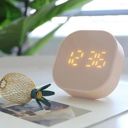 Horloges de table Vendez une horloge murale numérique carrée petite alarme lumineuse muet LED lumière multifonctionnelle électronique domestique