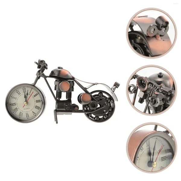 Horloges de table Modèle de bateau Horloge de moto Bureau Vintage Alarme Décor à la maison Fer