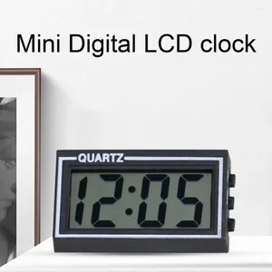 Horloges de table Style simple Écran LCD numérique Auto Tableau de bord de voiture Bureau Date Heure Calendrier Petite horloge pour piles bouton