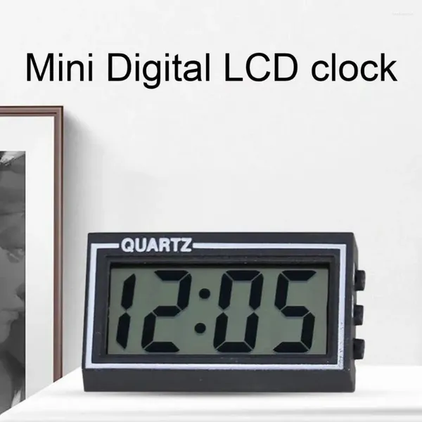 Relojes de mesa Estilo simple Pantalla LCD digital Auto Tablero de instrumentos Escritorio Fecha Hora Calendario Reloj pequeño para baterías de botón