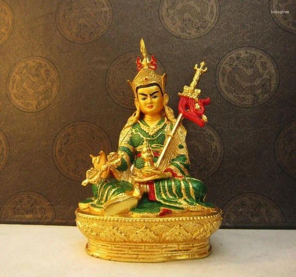 Relojes de mesa Budismo tibetano Padmasambhava Pintura La estatua nacida de loto de Buda Figura Adornos-