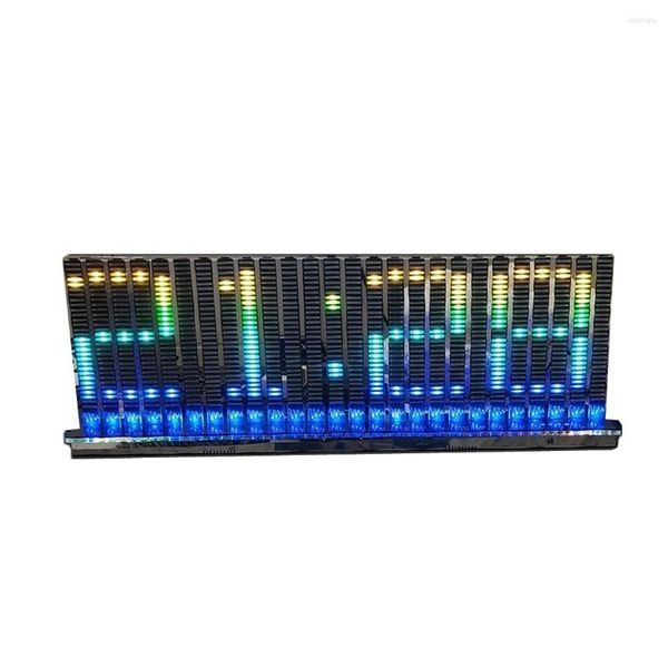 Relojes de Mesa Pantalla de Espectro Musical Ultrafina de 26 segmentos Longitud 67 cm Control por Voz Reloj Remoto Función de animación Hermosa Nota Musical