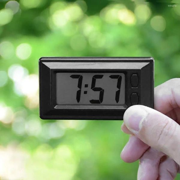 Relojes de mesa Pantalla digital LCD ultrafina Reloj del tablero del vehículo del automóvil con calendario Mini accesorios portátiles para automóviles