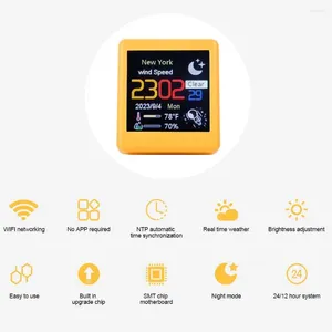 Relojes de mesa Cargo USB Reloj Smart Creative Wifi Lectronic Mini Desk Multifuncional Estación de pronóstico de clima de plástico multifuncional Inicio