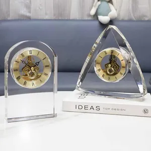 Horloges de table Design Vintage bureau cristal Transparent horloge chambre salon décoration de bureau montres ornements de maison
