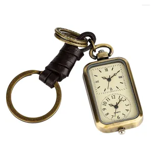 Horloges de table Vintage Tiny Mignon Quartz Montre de poche avec porte-clés Cadeaux de Noël pour enfants Hommes Femmes Rétro Antique Pendentif Horloge