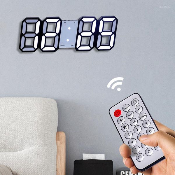 Horloges de table WG 3D Horloge murale à distance Corée Snooze Alarme Suspendue Montre Calendrier Électronique Intelligent Numérique
