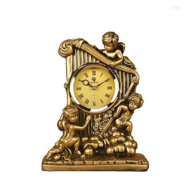 Horloges de table Cadeau de mariage Européen Rétro Déesse Horloge Montre Décoration Salon Chambre Bureau Antique Maison Chinoise Saint-Valentin