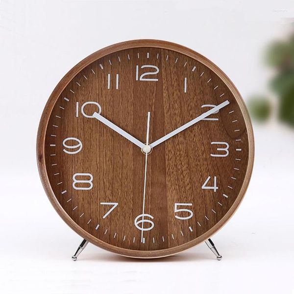 Horloges de table en bois décoration de la maison horloge vintage salon chambre montre silencieuse bureau bois