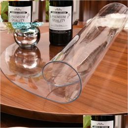 Tableau de table 1,0 mm nappe en PVC ronde de protection cinématographique transparent tapis de protection en verre doux gouttes de restauration