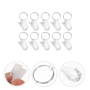 Nappe de table blanche, 10 pièces, rideau, contre-poids, Clip de douche, poids inférieurs, bloc de cristal, pendentif pour l'extérieur