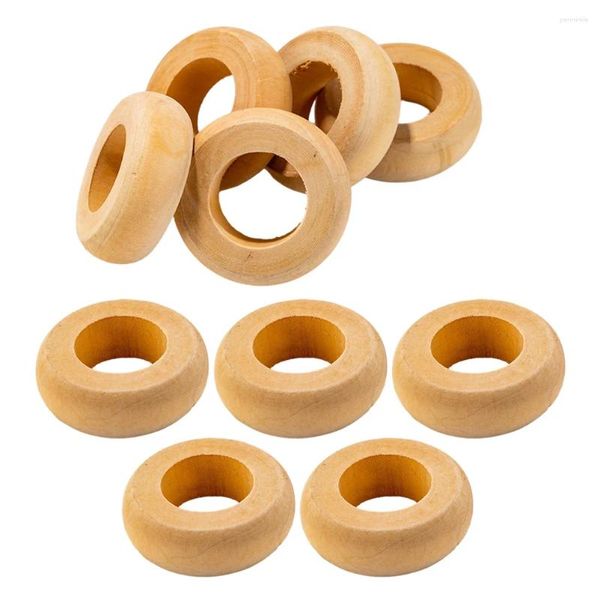 Paño de mesa 10 PCS Anillos de servilleta de madera Pastoral Guirnalda de Navidad Soportes hechos a mano para servilletas Hebilla rústica