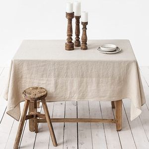 Table Cloth 100% Pure Linen Solid Color Table Cover Natural Fabric Tablecloth for Kitchen Dining Room Party Holiday Tabletop Decoration 230209