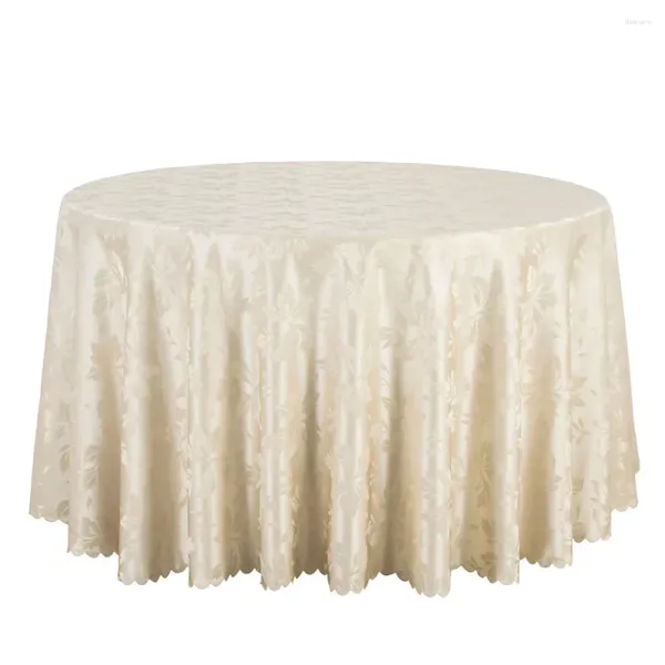 Nappe de table ronde en Polyester solide, 10 pièces, décoration de salle à manger, Jacquard, couverture de mariage, linge damassé blanc