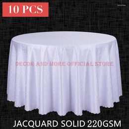 Tableau de table 10pcs décor poly jacquard tissus rond mariage el nappe de salle à manger couverture rouge blanc