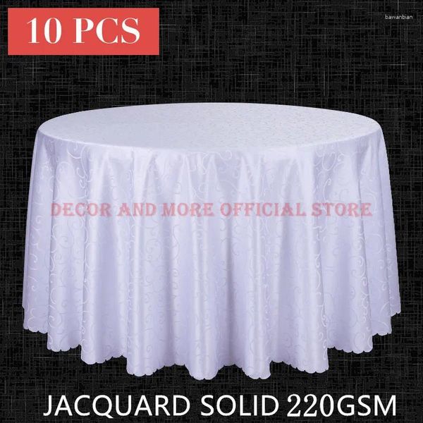 Tela de mesa 10 piezas decoración de paños poly jacquard boda redonda el mantel mantero sábana blanca cubierta roja al por mayor