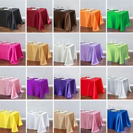 Nappe rectangulaire solide en Satin, 10 pièces/lot, superpositions de mariage, fête de noël, Banquet, décoration de maison, couverture de salle à manger