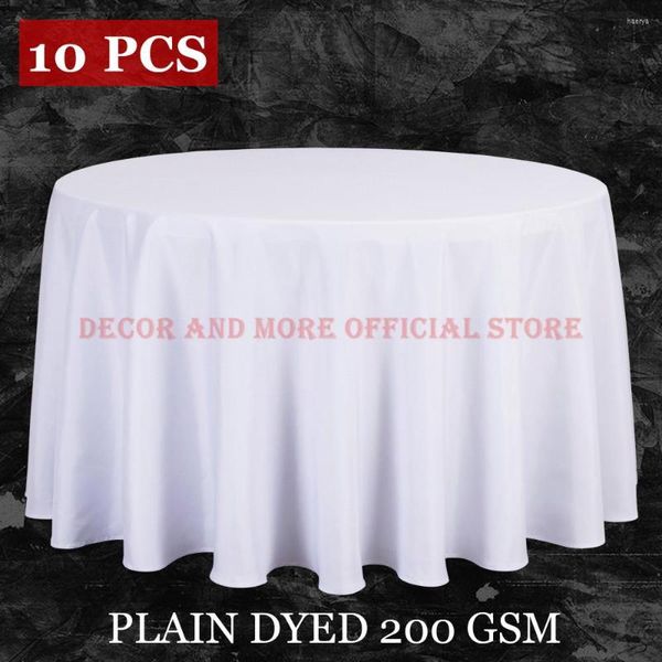 Mantel de mesa 10 unids/lote, venta al por mayor, mantel redondo de poliéster para decoración de bodas, paños blancos, ropa de cama cuadrada, cubierta de comedor