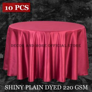 Paño de mesa 10 Uds. Manteles de satén grueso de poliéster para decoración de banquete de boda cubierta de comedor redonda blanco rojo al por mayor