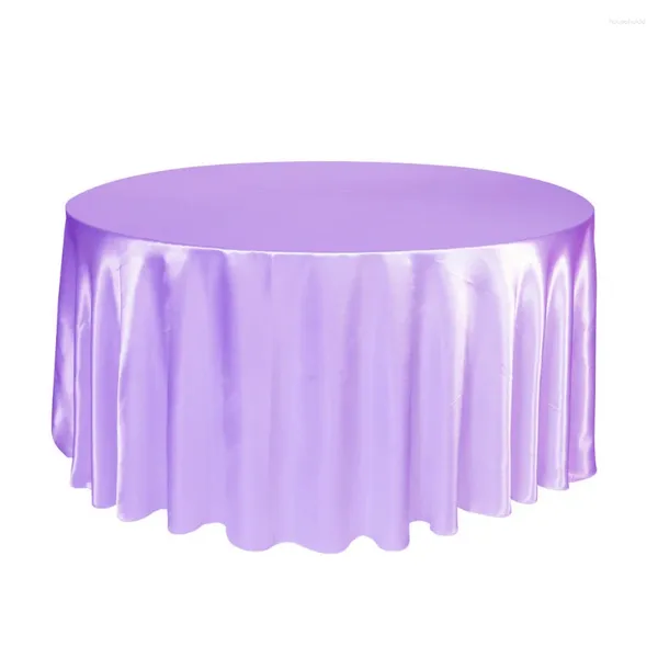 Nappe de table ronde en satin blanc, couleur unie, pour fête d'anniversaire, décoration de maison, 10 pièces