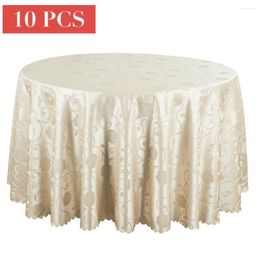 Tafelkleed 10 stks bruiloft el vierkant beige goud witte jacquard tafelkleden decor huis dineren ronde covers groothandel