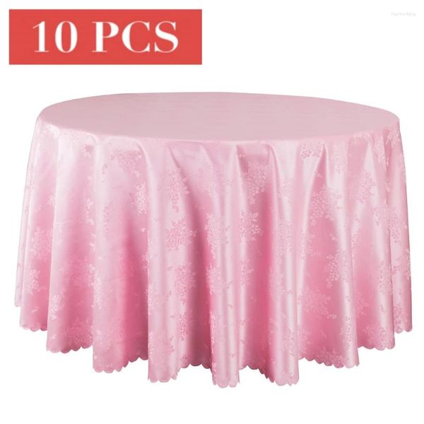 Tableau de table 10pcs rose blanc rose pour el mariage fête jacquard damask linges solides couvertures à manger nappes