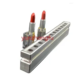 Pable de mesa 12 Cavidades Molde de lápiz labial de aluminio 12.1 mm Tamaño de la muestra Diy Lip Stick relleno