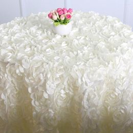 Nappe ronde en tissu Rose 3D, 120cm, couverture pour mariage, Banquet, fête, décoration de cuisine à domicile