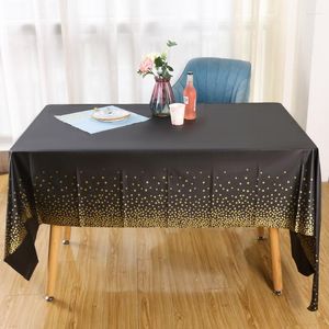 Nappe jetable noire/bleue/rose, couverture imperméable en plastique, décoration de fête d'anniversaire pour enfants et de mariage, 137x273cm