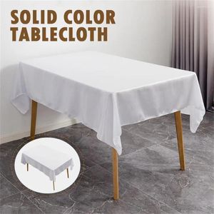 Tableau de table 145 145 cm 180cm couleur solide nappe blanche polyester lavable pour carré rectangulaire