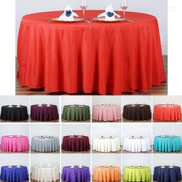 Tableau de table 145 cm nappe en satin de couleur solide de couleur d'anniversaire de mariage de mariage couverture de fête polyester rond de la maison décoration