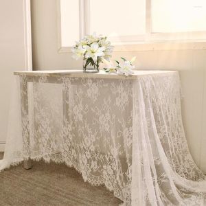 Nappe de table brodée en dentelle blanche Vintage, 150/300cm, couverture de fête à domicile, de mariage, décor de salle à manger El