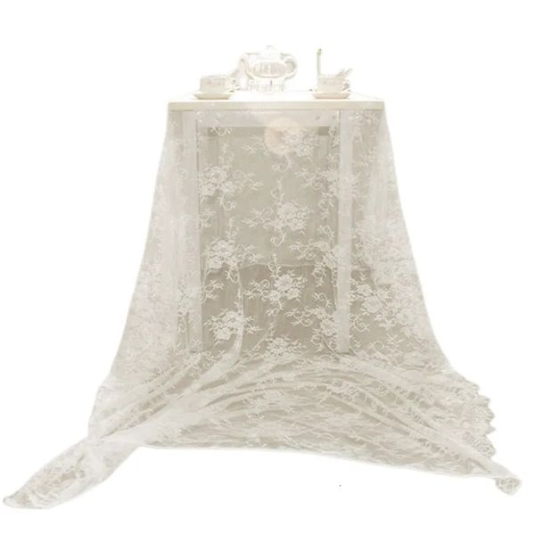 Nappe 150*300 CM blanc/noir nappe dentelle décorative el fête de mariage salle à manger tissu décoratif dentelle nappe rustique décor à la maison 231216