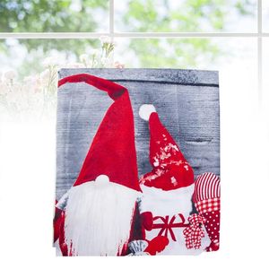 Mantel 150x180cm Gorro navideño Impreso Corredor Mantel lavable Suministros para fiestas Estilo aleatorio