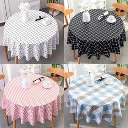 Tafelkleed 18 Kleur Pvc Ronde Tafelkleed Waterdicht Geruit Olie-Proof Bruiloft Keuken Eetkamer Anti-Brandwonden Grid Cover