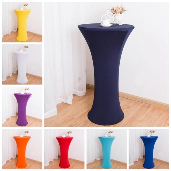 Nappe 19 Couleurs Cocktail De Mariage Spandex Couverture High Bar Lycra Linge Fête Banquet El Decoration241S