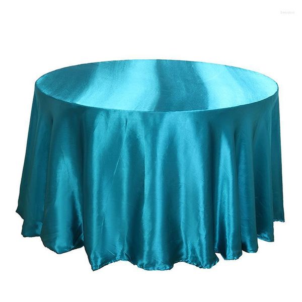 Nappe de Table ronde de couleur unie, 1 pièce, 108x108cm, en Fiber de Polyester, pour Banquet de mariage, décoration de la maison