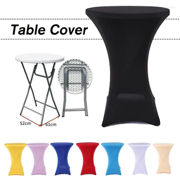 Pable de mesa 1 PC High Stretch Round Cocktail Spandex Bar EL Fiesta de bodas Cubierta blanca 60/80cm Multicolor