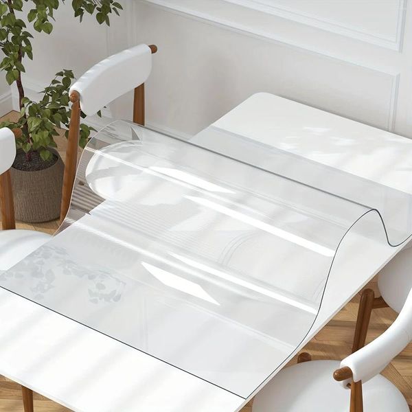 Nappe carrée en polyester, 1 pièce, couverture imperméable et anti-rayures, pour la décoration de la maison, du bureau, Protection du tapis