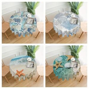 Tableau de table 1pc Rustic Blue Sea Coral Starfisf Shell Shellcloth Farmhouse Beach Decoration For Picnic Party Vacation Home