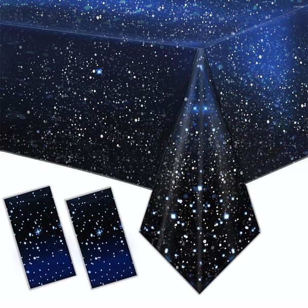 Nappe 1PC Espace Starry Theme Party Nappe 137 274cm Jetable Rectangle Couverture En Plastique Pour Enfants Anniversaire Baby Shower Decor