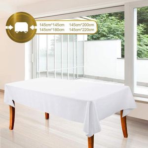 Table Cloth 1Pc White Tablecloth el Banquet Wedding Party Pure Color Rectangle Glossy Tablecloth Dining Room Coffee Table Tablecloth 230605