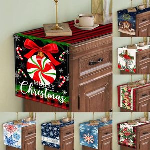 Tafeldoek 1 stks kerstloper rijke variëteit kleuren stijlen linnen tafelkleed Xmas Bells Snowflake Pattern Decor